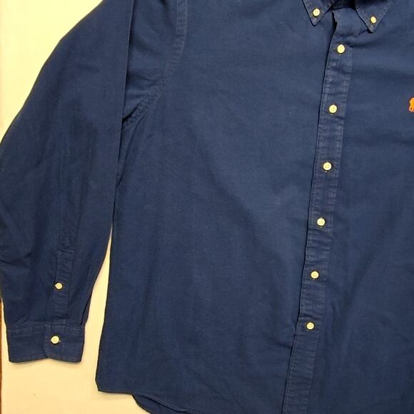 Ralph Lauren Polo Shirt Custom Fit Blue Button Down Long Sleeve XXL Mens - Picture 4 of 11
